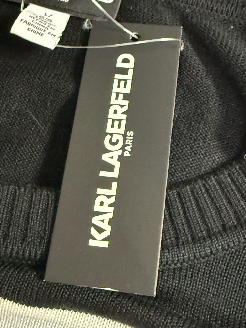 Karl Lagerfeld Black Crewneck Knit Sweater - Picture 8 of 11